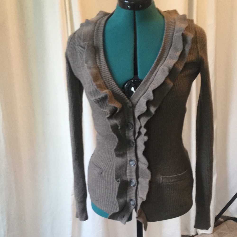 Banana Republic ruffled cardigan small